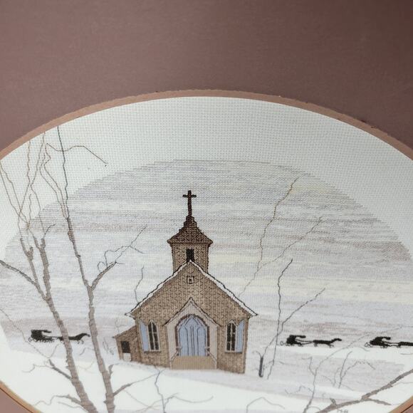 Buckley Moss Country Church Amish Needlework Winter 15x17" Decorative Wall Art - Picture 14 of 14